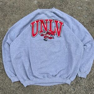 Vintage UNLV Grey Crewneck Sweatshirt with Red Logo